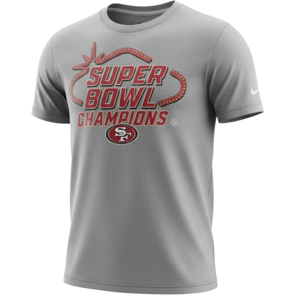 Nike San Francisco 49ers Super Bowl LVIII Champions T-Shirt Gray Small